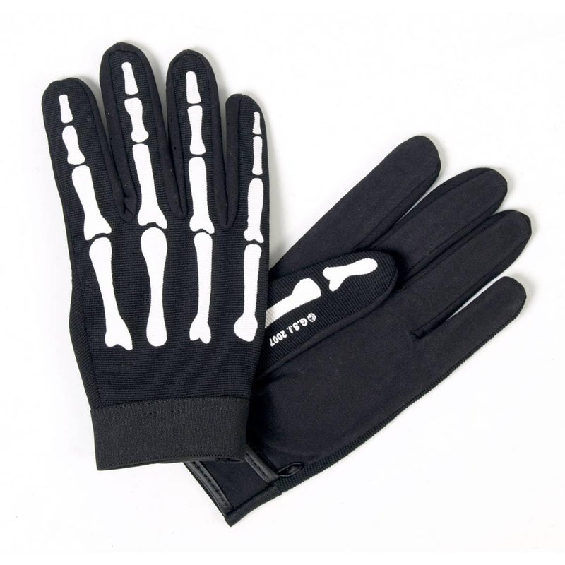 Hot Leathers Skeleton Mechanic Gloves (Black, Medium) - Image 3